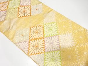 アンティーク　花菱模様織り出し袋帯（着用可）